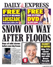 Daily Express Sunday Newspaper Front Page (UK) for 4 January 2014