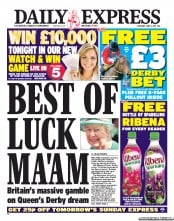 Daily Express Sunday (UK) Newspaper Front Page for 4 June 2011