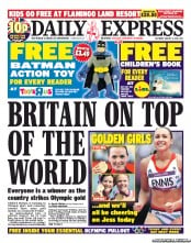 Daily Express Sunday (UK) Newspaper Front Page for 4 August 2012