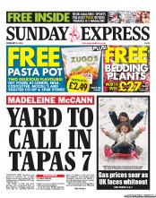 Daily Express Sunday (UK) Newspaper Front Page for 5 February 2012