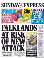 Daily Express Sunday Newspaper Front Page (UK) for 5 April 2015