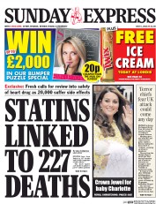Daily Express Sunday (UK) Newspaper Front Page for 5 July 2015