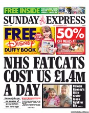 Daily Express Sunday (UK) Newspaper Front Page for 6 January 2013