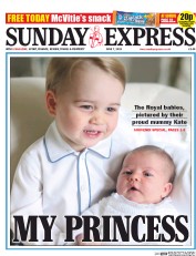 Daily Express Sunday Newspaper Front Page (UK) for 7 June 2015