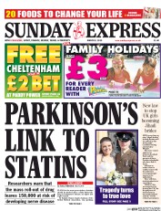 Daily Express Sunday (UK) Newspaper Front Page for 8 March 2015
