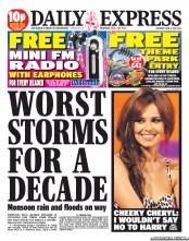 Daily Express Sunday (UK) Newspaper Front Page for 9 June 2012