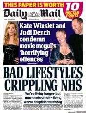 Daily Mail (UK) Newspaper Front Page for 10 October 2017