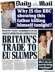 Daily Mail (UK) Newspaper Front Page for 10 February 2016