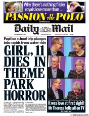 Daily Mail (UK) Newspaper Front Page for 10 May 2017