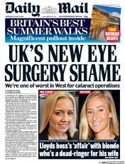 Daily Mail (UK) Newspaper Front Page for 10 August 2016