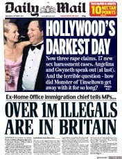 Daily Mail (UK) Newspaper Front Page for 11 October 2017