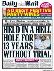 Daily Mail (UK) Newspaper Front Page for 11 December 2014