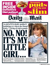 Daily Mail (UK) Newspaper Front Page for 11 January 2017