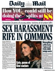 Daily Mail Newspaper Front Page (UK) for 11 April 2014