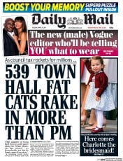 Daily Mail (UK) Newspaper Front Page for 11 April 2017