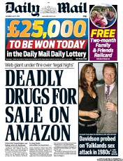 Daily Mail Newspaper Front Page (UK) for 11 May 2013