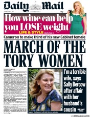Daily Mail Newspaper Front Page (UK) for 11 May 2015