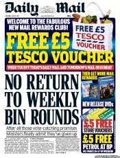 Daily Mail Newspaper Front Page (UK) for 11 June 2011