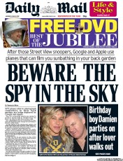 Daily Mail (UK) Newspaper Front Page for 11 June 2012