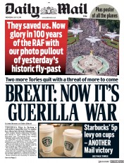 Daily Mail (UK) Newspaper Front Page for 11 July 2018