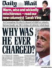 Daily Mail Newspaper Front Page (UK) for 11 September 2013