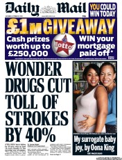 Daily Mail (UK) Newspaper Front Page for 12 October 2013