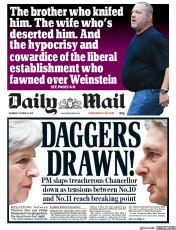 Daily Mail (UK) Newspaper Front Page for 12 October 2017