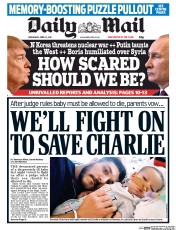 Daily Mail (UK) Newspaper Front Page for 12 April 2017