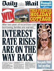 Daily Mail (UK) Newspaper Front Page for 12 May 2011