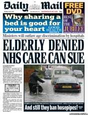 Daily Mail (UK) Newspaper Front Page for 12 June 2012