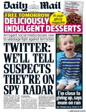 Daily Mail Newspaper Front Page (UK) for 12 June 2015