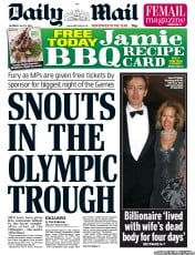 Daily Mail (UK) Newspaper Front Page for 12 July 2012