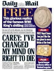 Daily Mail Newspaper Front Page (UK) for 12 July 2014
