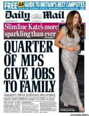 Daily Mail Newspaper Front Page (UK) for 13 September 2013