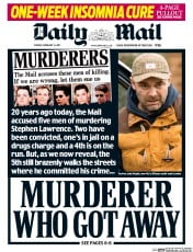 Daily Mail (UK) Newspaper Front Page for 14 February 2017