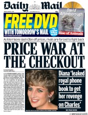 Daily Mail Newspaper Front Page (UK) for 14 March 2014