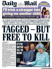 Daily Mail (UK) Newspaper Front Page for 14 June 2012