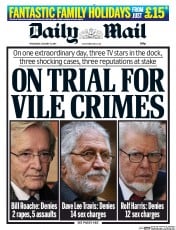 Daily Mail (UK) Newspaper Front Page for 15 January 2014