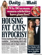 Daily Mail (UK) Newspaper Front Page for 15 April 2015