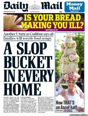 Daily Mail (UK) Newspaper Front Page for 15 June 2011