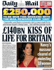 Daily Mail (UK) Newspaper Front Page for 15 June 2012