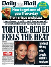 Daily Mail (UK) Newspaper Front Page for 16 December 2014