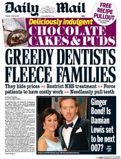 Daily Mail Newspaper Front Page (UK) for 16 June 2015