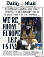 Daily Mail (UK) Newspaper Front Page for 16 June 2016