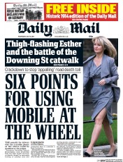 Daily Mail Newspaper Front Page (UK) for 16 July 2014