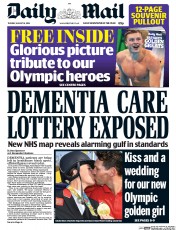 Daily Mail (UK) Newspaper Front Page for 16 August 2016