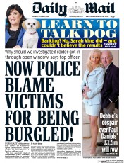 Daily Mail (UK) Newspaper Front Page for 17 October 2016