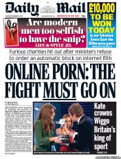 Daily Mail Newspaper Front Page (UK) for 17 December 2012