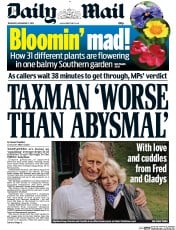 Daily Mail (UK) Newspaper Front Page for 17 December 2015