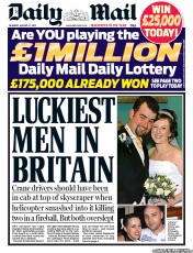 Daily Mail (UK) Newspaper Front Page for 17 January 2013